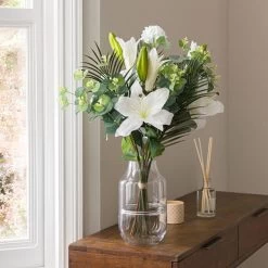 Dunelm Florals Forever Grace Lily Luxury Bouquet White 58cm