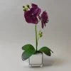 Dunelm Plum Orchid In Silver Glass Pot 34cm