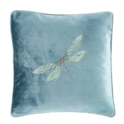 Dunelm Dragonflies Teal Embroidered Cushion