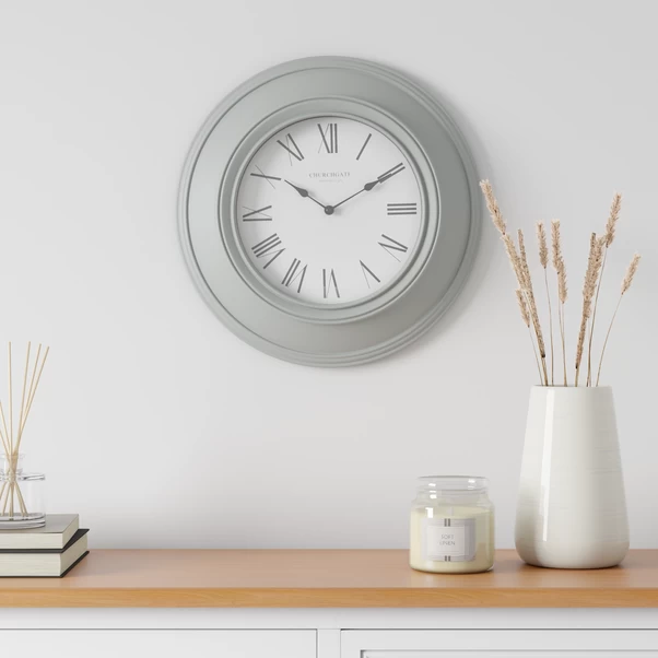 Dunelm Light Grey Grantham Station 40cm Wall Clock 1 Dunelm Light Grey Grantham Station 40cm Wall Clock