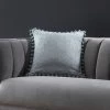 Dunelm Chenille Square PomPom Cushion