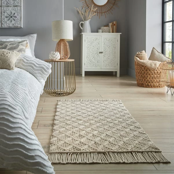 Dunelm Macrame Cotton 60cm X 110cm Rug 1 Dunelm Macrame Cotton 60cm X 110cm Rug