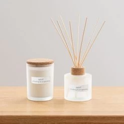 Dunelm Natural Mint Soy Wax Blend Candle And Diffuser Set -Decorative Discount Store 30716655 alt01