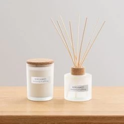 Dunelm Natural Bergamot Soy Wax Blend Candle Diffuser Set -Decorative Discount Store 30716656 alt01