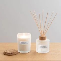 Dunelm Natural Bergamot Soy Wax Blend Candle Diffuser Set -Decorative Discount Store 30716656 alt02