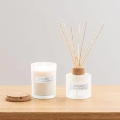 Dunelm Natural Bergamot Soy Wax Blend Candle Diffuser Set -Decorative Discount Store 30716656 alt03