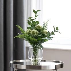 Dunelm Artificial Allium And Foliage In Vase