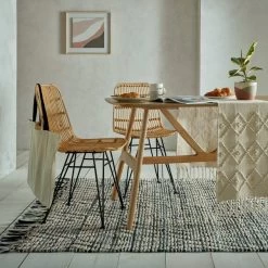 Dunelm Exclusive Diamond Denim Mix Flatweave Rug