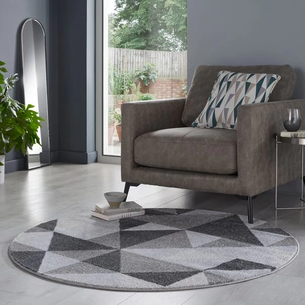 Dunelm Geo Squares Circle Rug 1 Dunelm Geo Squares Circle Rug