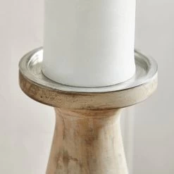 Dunelm Churchgate Turned Wood Candlestick 35cm -Decorative Discount Store 30727065 alt02