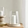 Dunelm Churchgate Wood Glass Hurricane 26cm