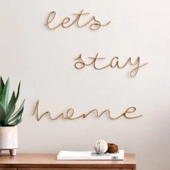 Dunelm Let's Stay Home Wire Wall Art