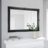Dunelm Swept Wall Mirror, Black 104x74cm