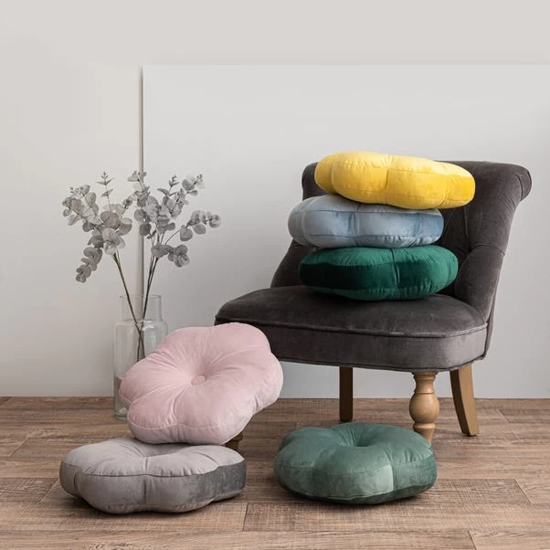 Dunelm Flower Velvet Cushion 5 Dunelm Flower Velvet Cushion - Image 5