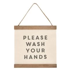 Dunelm Wash Your Hands Hanging Plaque -Decorative Discount Store 30727222 alt01