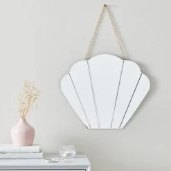 Dunelm Vivian Shell Wall Mirror, Gold