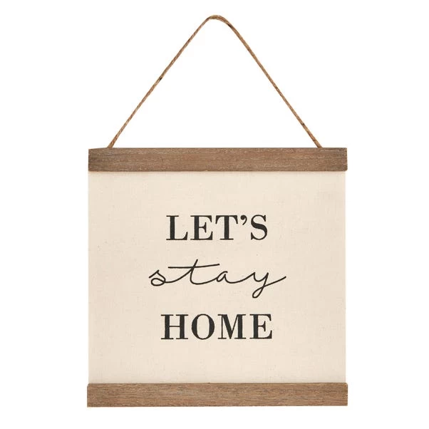 Dunelm Let's Stay Home Hanging Plaque 2 Dunelm Let's Stay Home Hanging Plaque - Image 2