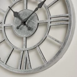 Dunelm Skeleton Clock 30cm Silver -Decorative Discount Store 30728468 alt01