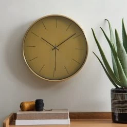 Dunelm Aluminium Gold 40cm Silent Clock
