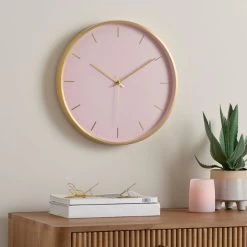 Dunelm Aluminium Pink 40cm Silent Clock