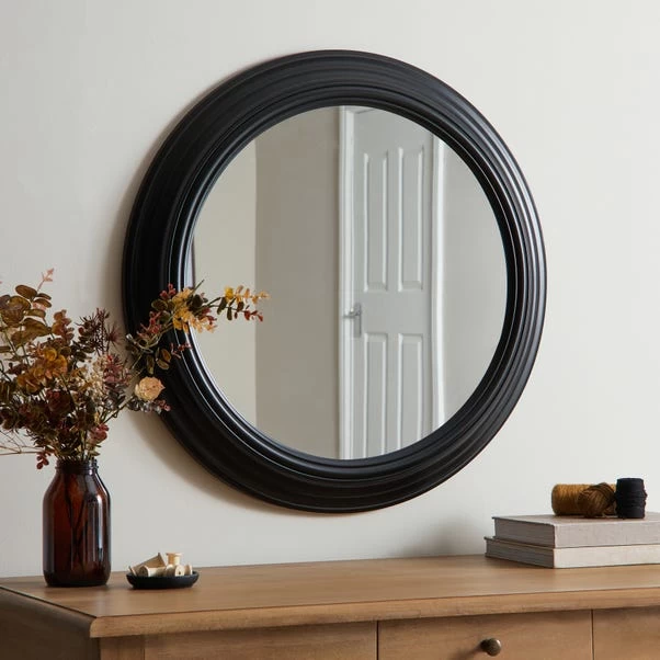 Dunelm Timeless Round Wall Mirror, Black 76cm 1 Dunelm Timeless Round Wall Mirror, Black 76cm