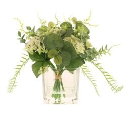 Dunelm Foliage Arrangement In Glass Cube -Decorative Discount Store 30730012 alt03