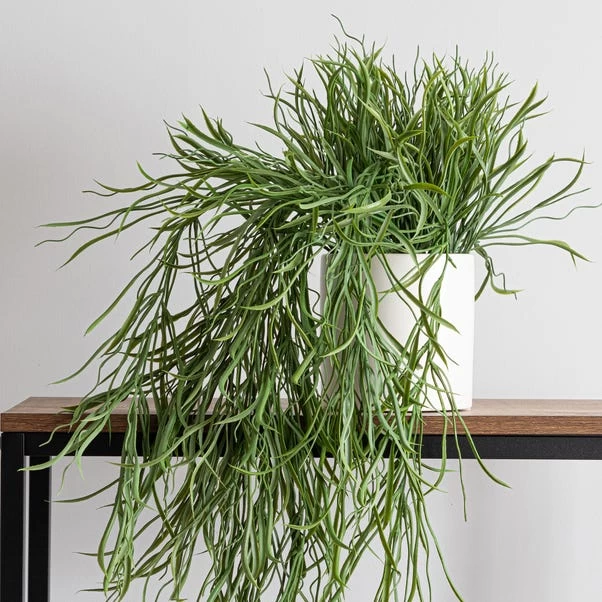 Dunelm Coastal Artificial Trailing Grass In White Ceramic Pot 2 Dunelm Coastal Artificial Trailing Grass In White Ceramic Pot - Image 2