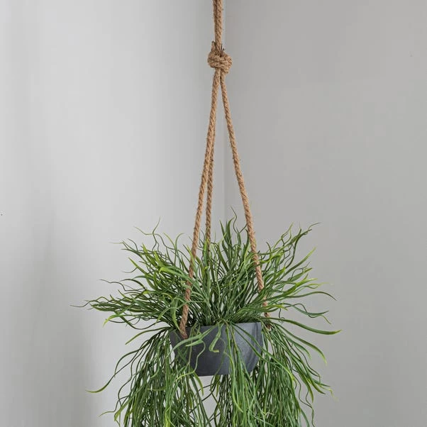 Dunelm Artificial Trailing Grass In Hanging Grey Pot 3 Dunelm Artificial Trailing Grass In Hanging Grey Pot - Image 3