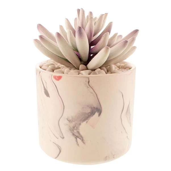 Dunelm Artificial Succulent In Pink/Grey Marble Effect Pot 4 Dunelm Artificial Succulent In Pink/Grey Marble Effect Pot - Image 4