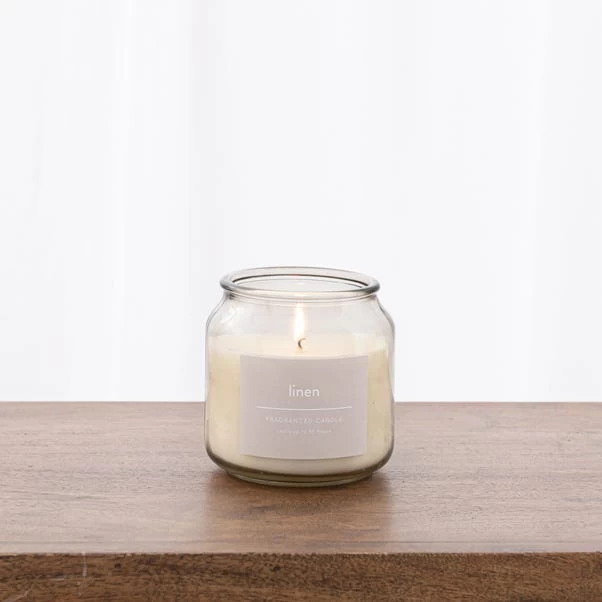 Dunelm Linen Jar Candle With Cork Lid 2 Dunelm Linen Jar Candle With Cork Lid - Image 2