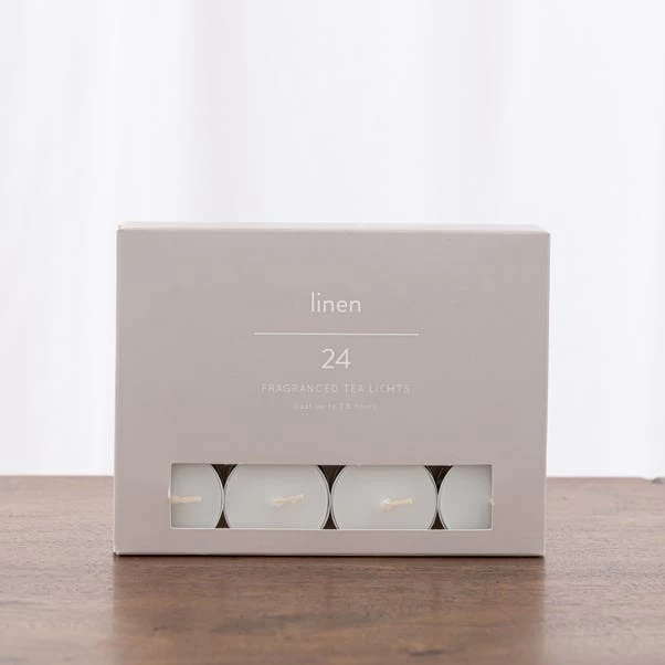 Dunelm Pack Of 24 Linen Tealights 1 Dunelm Pack Of 24 Linen Tealights