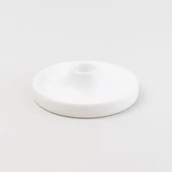 Dunelm 3cm Satin White Ceramic Candle Holder -Decorative Discount Store 30732440 alt01