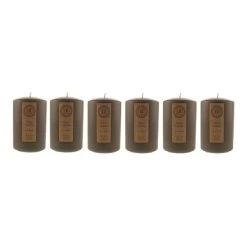 Dunelm Pack Of 6 Charcoal Pillar Candles