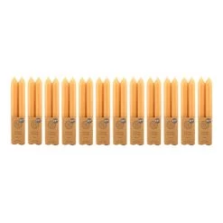 Dunelm Pack Of 2 Dinner Candles Old Gold 12 Pack