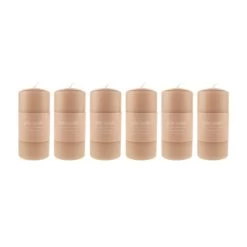 Dunelm Pack Of 6 Brown Pillar Candles