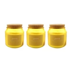 Dunelm Pack Of 3 Jasmine Jar Candles With Cork Lid