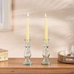 Dunelm Pack Of 2 Taper Candles Yellow Set Of 12