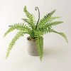 Dunelm Artificial Fern In Grey Zig Zag Pot