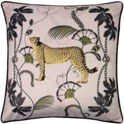 Dunelm Tropica Cheetah Cushion Blush