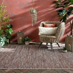 Dunelm Sunset Terracotta Mix Indoor Outdoor Rug