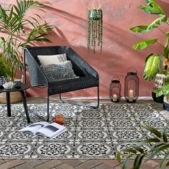 Dunelm Casablanca Monochrome Indoor Outdoor Rug