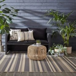 Dunelm Stripe Indoor Outdoor Rug