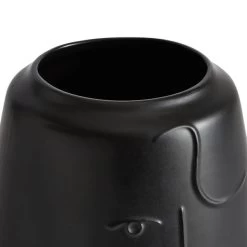 Dunelm Curves Face Vase Black 19cm -Decorative Discount Store 30749221 alt01