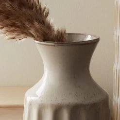 Dunelm Concave Vase Cream 17cm -Decorative Discount Store 30749618 alt01