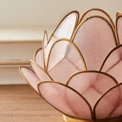 Dunelm Capiz Pink Tealight Holder 13cm -Decorative Discount Store 30749619 alt02