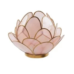 Dunelm Capiz Pink Tealight Holder 13cm -Decorative Discount Store 30749619 alt03