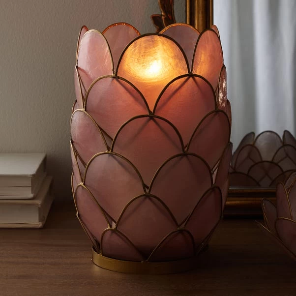 Dunelm Capiz Pink Hurricane 20cm 2 Dunelm Capiz Pink Hurricane 20cm - Image 2