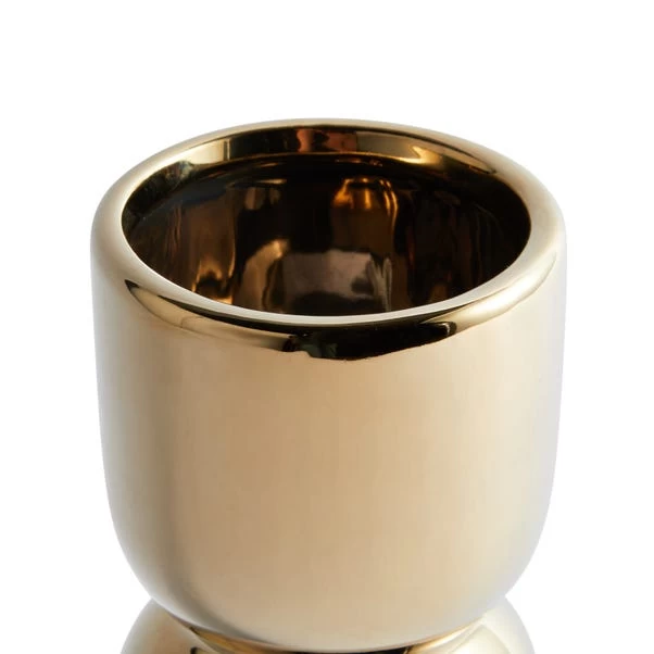 Dunelm Ceramic Curves Vase Gold 23cm 4 Dunelm Ceramic Curves Vase Gold 23cm - Image 4