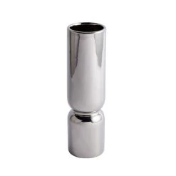 Dunelm Ceramic Curves Vase Silver 35cm -Decorative Discount Store 30751231 alt01