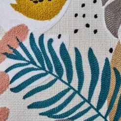Dunelm Embroidered Tropical Leaf Cushion 8 Dunelm Embroidered Tropical Leaf Cushion -Decorative Discount Store 30751253 alt04